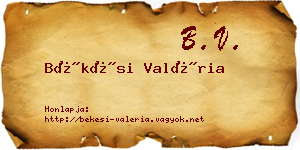 Békési Valéria névjegykártya